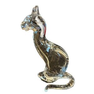 1992 DAVID C BEAUBIEN ART GLASS CAT 6 3/8" SCULPTURE/FIGURINE‎